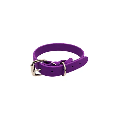 Zgarda din piele simplă - Mov - 40 cm