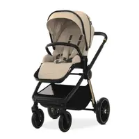 Carucior 2 in 1 pentru copii Lorelli Bianca Beige Warm, cadru din aluminiu, suspensii, cos landou individual cu maner de transport, geanta, greutate suportata 22 kg