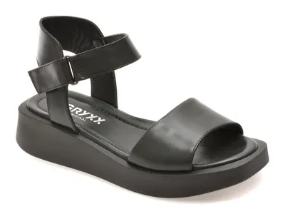 Sandale GRYXX negre, 1.36E+124, din piele naturala