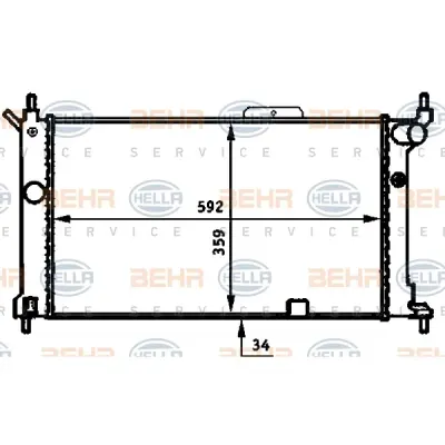 Radiator, racire motor HELLA 8MK 376 713-581