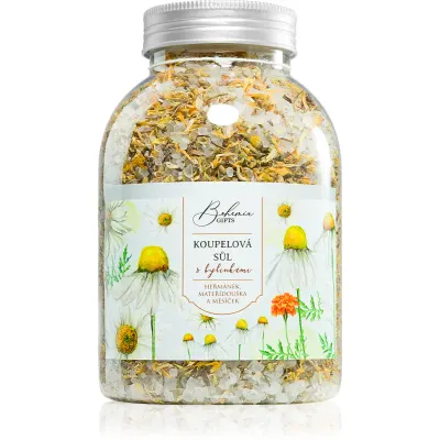 Bohemia Gifts Bohemia Natur sare de baie cu trei feluri de plante mușețel, gălbenele, cimbru 1200 g