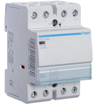 Contactor 40A, 3ND+1NI, 230V Hager ESC443