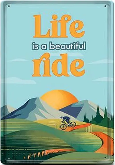 Placă metalică Simetro - Life Is A Beautiful Ride