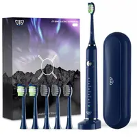 Periuta Dinti Electrica JTF Sonic, Albastra, P200, 6 Capete Periuta, Trusa Calatorie, Suport Incarcare