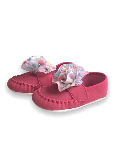 Pantofi din piele intoarsa cu aplicatie florala - Albastru lavanda/Roz aprins/Galben sofran