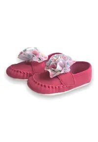 Pantofi din piele intoarsa cu aplicatie florala - Albastru lavanda/Roz aprins/Galben sofran