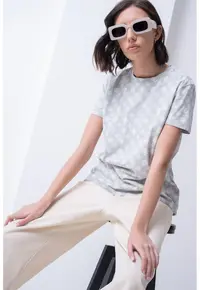 Tricou regular-fit din bumbac - Verde pal/Alb murdar