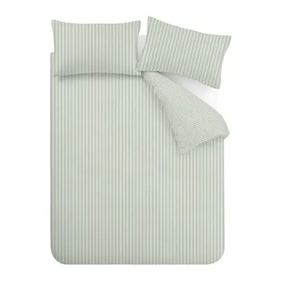 Lenjerie de pat verde pentru pat dublu cu 3 piese 200x200 cm Epping Textured Stripe – Catherine Lansfield