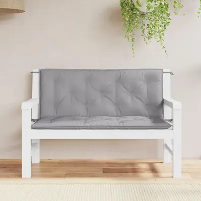 vidaXL Perne bancă de grădină 2 buc., gri, 120x50x7cm, țesătură oxford