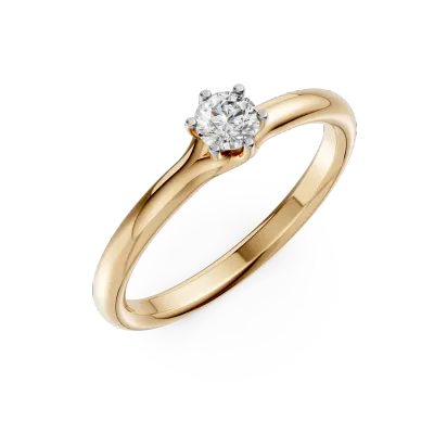Inel de logodna din aur galben cu un diamant solitaire de 0.24ct