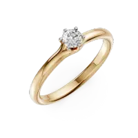 Inel de logodna din aur galben cu un diamant solitaire de 0.24ct