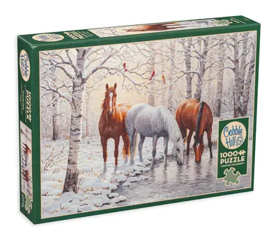 Puzzle Cobble Hill din 1000 de piese - Trio de iarna