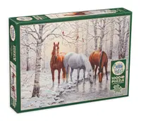 Puzzle Cobble Hill din 1000 de piese - Trio de iarna
