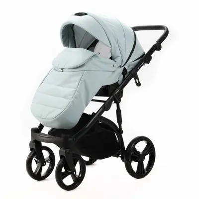 Carucior pentru copii, Adamex, 2 in 1, Lanti PS25, Pliabil, landou cu salteluta, copertina reglabila, roti frontale pivotante, cu dubla suspensie si husa de ploaie inclusa, Linen EcoLeather, Mint Green