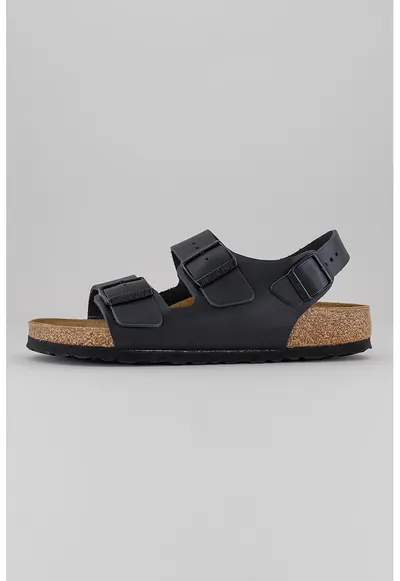 Sandale pentru barbati - Milano Bs - Piele - Negru - Negru