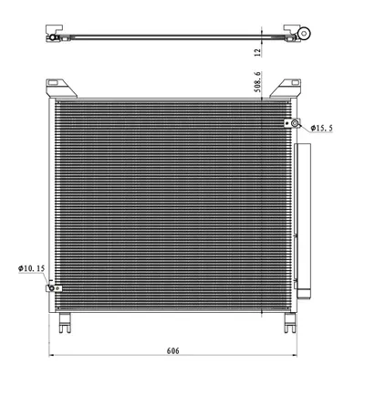 Radiator AC condensator cu uscator potrivit TOYOTA HILUX VIII 2.4D 2.8D 05.15