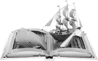 Model metalic de asamblat Metal Earth - Moby Dick Book Sculpture
