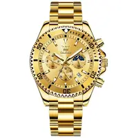 Ceas barbatesc de mana Olevs Cronograf Quartz Elegant Luxury Casual Fashion Data Auriu