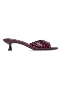 Pantofi dama - animal print - rosu - material sintetic
