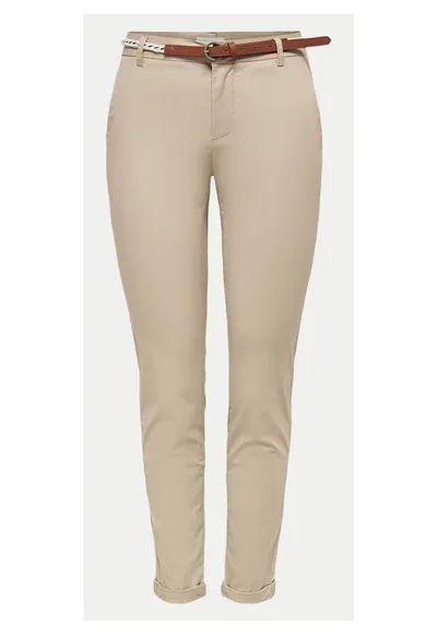 Pantaloni dama 15218519 - Bumbac - Bej - Bej