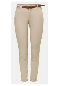 Pantaloni dama 15218519 - Bumbac - Bej - Bej