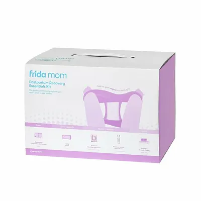 Set postnatal pentru maternitate, Frida Mom, Must Have, 4 bucati chiloti postpartum, 4 tampoane Ice Maxi, 24 tampoane racoritoare, Spuma pentru recuperare 150 ml, Sac depozitare, XS-XL