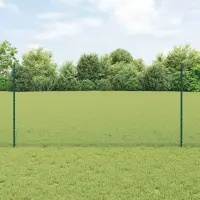 vidaXL Gard hexagonal cu stâlp 10 x 1,2 m Oțel cu strat de PVC Verde