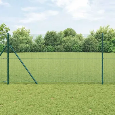 vidaXL Gard de Sârmă Sudată pentru Fixare în Pământ 10 x 1,4 m Verde