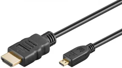 Cablu micro HDMI-D la HDMI 8K60Hz/4K120Hz T-T 1m, Goobay G74432