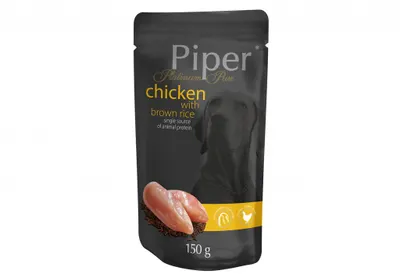 Hrana umeda Piper Platinum Pure, Pui si Orez brun 150 g