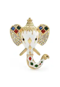 Brosa aurie - forma de cap de elefant - cu pietre - Ise C1 -