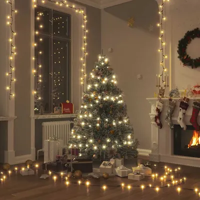 Instalație lumini cu 600 LED-uri 60 m 8 efecte de lumină IP44 alb cald
