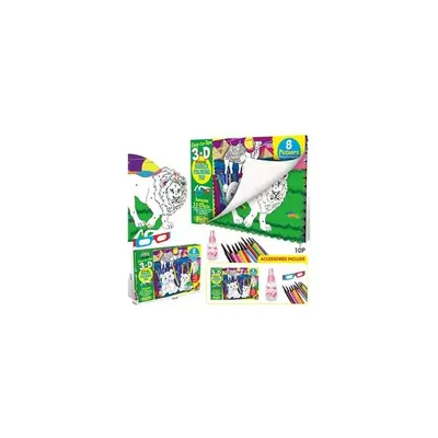 Carte de colorat lavabilă cu ochelari 3D