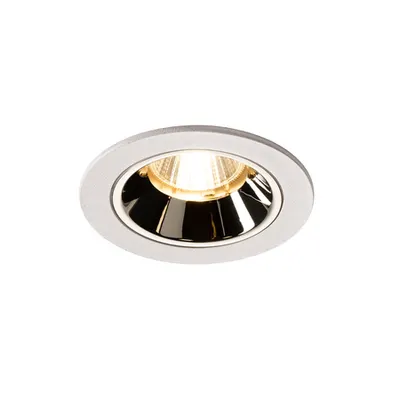 Spot incastrat, NUMINOS S Ceiling lights, white Indoor LED recessed ceiling light white/chrome 3000K 55° gimballed, rotating and pivoting, including leaf springs