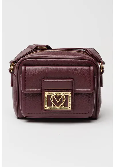 Geanta crossbody de piele ecologica cu buzunar frontal cu clapa - Violet tyrian