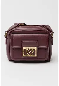 Geanta crossbody de piele ecologica cu buzunar frontal cu clapa - Violet tyrian