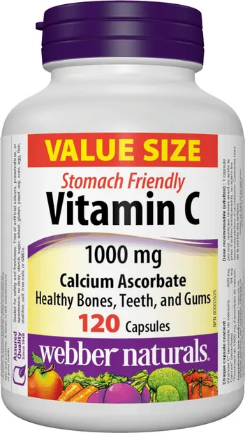 Vitamin C Calcium Ascorbate, 1000 mg, 120 capsule, Webber Naturals