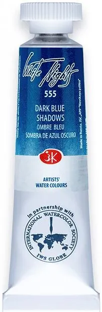 Vopsea de acuarelă Paleta Nevskaya Leningrad Nopti albe - 555, Umbre de albastru închis, 10 ml