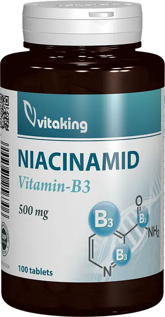 Vitamina B3 Niacinamida 500mg, 100 comprimate, Vitaking