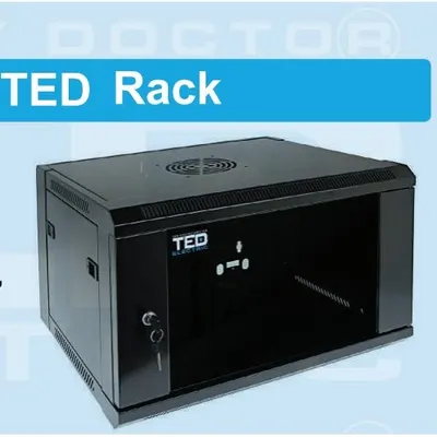 Rack 6U cu geam 600 x 450 x 370 mm wall mount Ted Electric TED004949