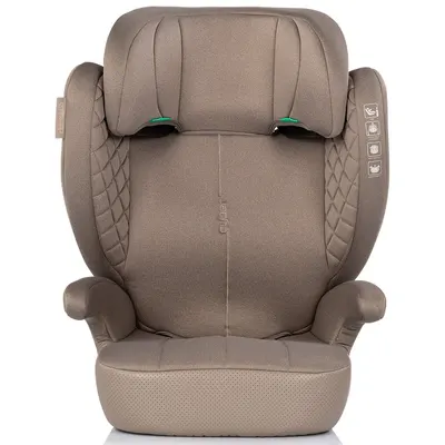 Scaun auto pentru copii Chipolino Cyber Latte 100-150 cm I-Size, husa detasabila, tetiera reglabila