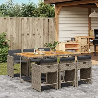 Gossi set mobilier de gradina cu perne, 7 piese, gri, poliratan