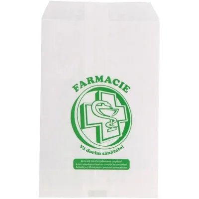 Pungi Farmacie Plic, Albe, Model Cruce, 7 x 12 cm, 5000 Bucati