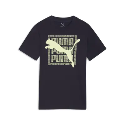 Tricou alergare copii mânecă scurtă Graphic Cat, alb PUMA