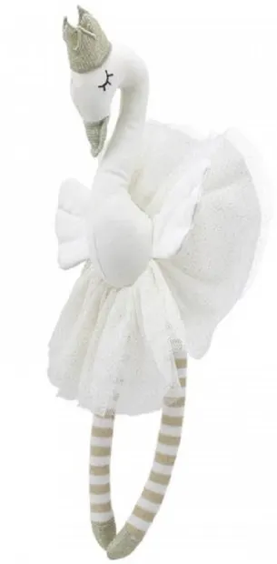 Păpușă de cârpă The Puppet Company - Lebada, alba, 30 cm