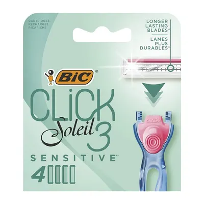 Rezerve Aparat de Ras BIC Soleil Click 3 Sensitive, 3 Lame, Femei, 4 Bucati