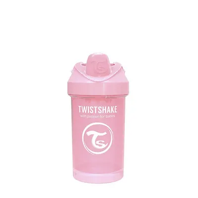 Cana cu tetina de tranzitie Twistshake Crawler Cup - Roz, 300 ml