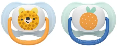 Zalăgălki Philips Avent - Ultra Air, 0-6 luni, cu cutie, 2 bucăți, fruct/ursuleț