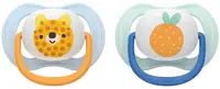 Zalăgălki Philips Avent - Ultra Air, 0-6 luni, cu cutie, 2 bucăți, fruct/ursuleț