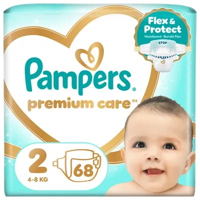 Scutece Premium Care 4-8kg Marimea 2, 68 bucati, Pampers